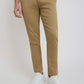 Men Khaki Low Rise Tapered Fit Solid Cotton Blend Trouser