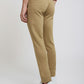 Men Khaki Low Rise Tapered Fit Solid Cotton Blend Trouser