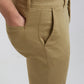 Men Khaki Low Rise Tapered Fit Solid Cotton Blend Trouser