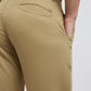 Men Khaki Low Rise Tapered Fit Solid Cotton Blend Trouser