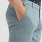 Men Green Low Rise Tapered Fit Solid Cotton Blend Trouser