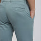 Men Green Low Rise Tapered Fit Solid Cotton Blend Trouser