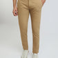 Men Khaki Lrt Fit Piece Dyed Cotton Blend Trouser