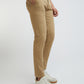 Men Khaki Lrt Fit Piece Dyed Cotton Blend Trouser