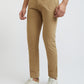 Men Khaki Lrt Fit Piece Dyed Cotton Blend Trouser