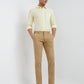 Men Khaki Lrt Fit Piece Dyed Cotton Blend Trouser