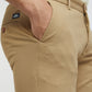 Men Khaki Lrt Fit Piece Dyed Cotton Blend Trouser