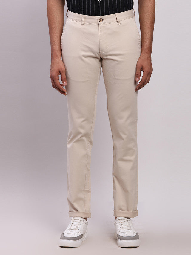 Parx Brown Solid Low Rise Tapered Fit Cotton Blend Trouser – MyRaymond