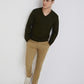 Men Green Solid Acrylic Full Sleeve Sweaters