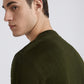 Men Green Solid Acrylic Full Sleeve Sweaters