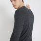 Men Grey Structure Acrylic Full Sleeve Sweaters