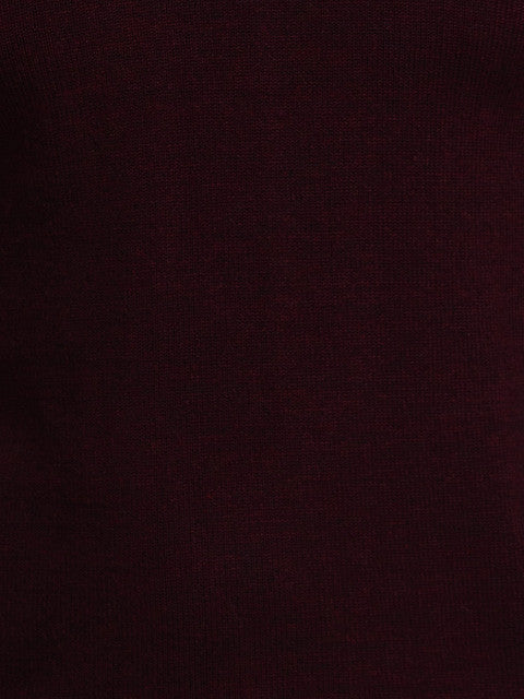 Parx Men Maroon Solid Acrylic Sweater