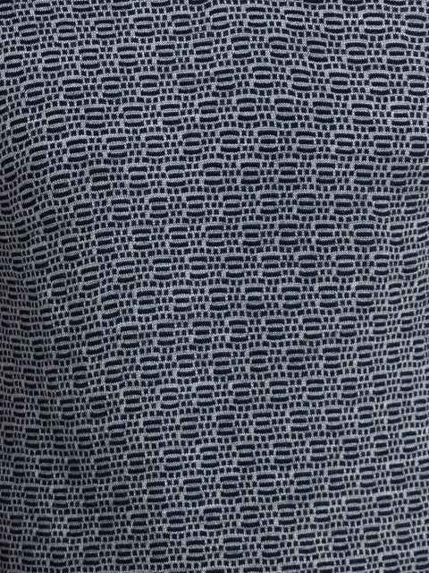 Parx Men Blue Jacquard Acrylic Sweater