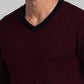 Parx Men Maroon Jacquard Acrylic Sweater