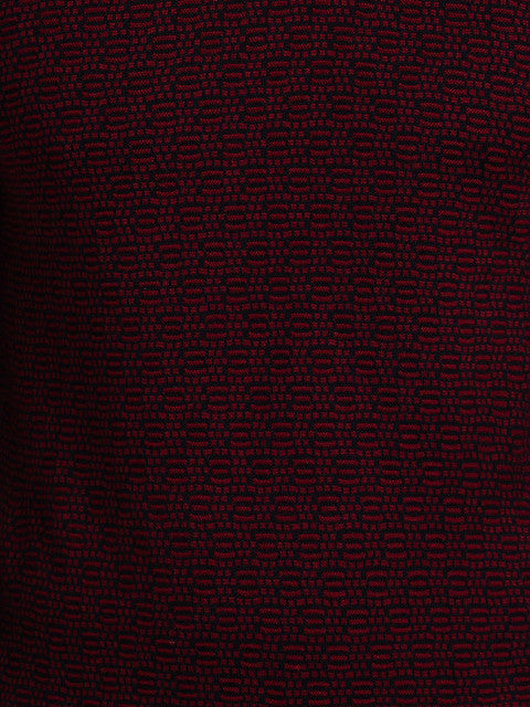 Parx Men Maroon Jacquard Acrylic Sweater