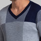 Parx Men Blue Intarsia Acrylic Sweater