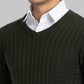 Parx Men Green Structure Acrylic Sweater