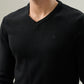 Parx Men Black Solid V Neck Collar Sweatshirt