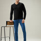 Parx Men Black Solid V Neck Collar Sweatshirt