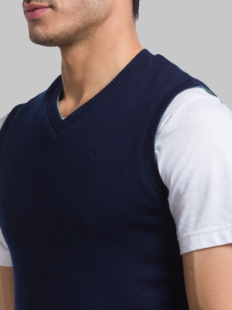 Parx Men Blue Solid Sweater