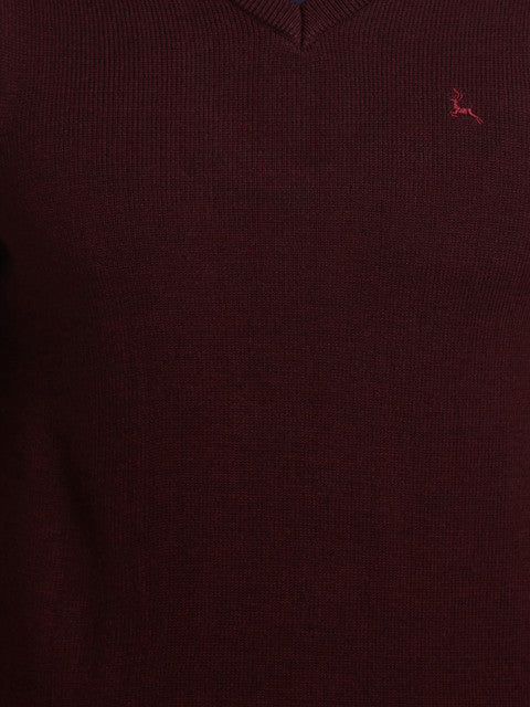 Parx Men Maroon Solid Sweater