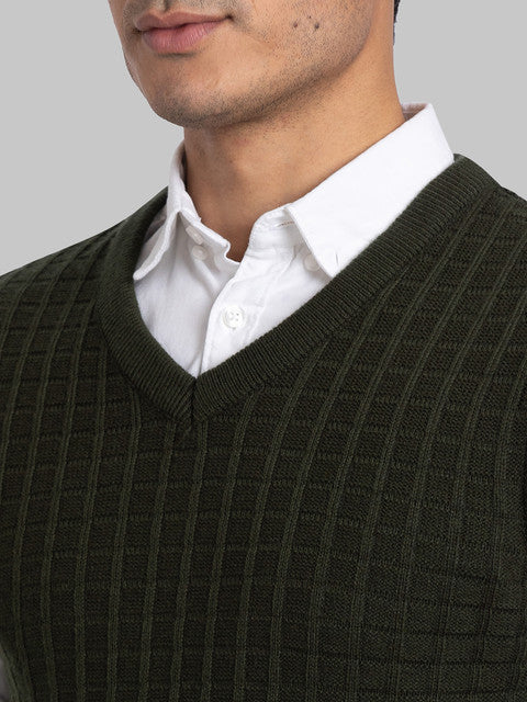 Parx Men Green Structure Sweater