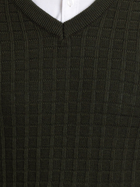 Parx Men Green Structure Sweater