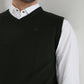 Parx Men Green Solid V Neck Collar Sweatshirt