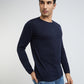 Men Blue Solid Cotton Full Sleeve Sweaters