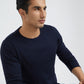 Men Blue Solid Cotton Full Sleeve Sweaters