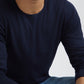 Men Blue Solid Cotton Full Sleeve Sweaters