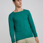 Men Green Solid Cotton Full Sleeve Sweaters