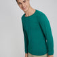 Men Green Solid Cotton Full Sleeve Sweaters