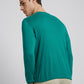 Men Green Solid Cotton Full Sleeve Sweaters