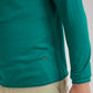 Men Green Solid Cotton Full Sleeve Sweaters