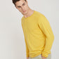 Men Yellow Solid Cotton Full Sleeve Sweaters