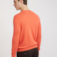 Parx Men Orange Structure Cotton Full Sleeve Round Neck Collar Sweater