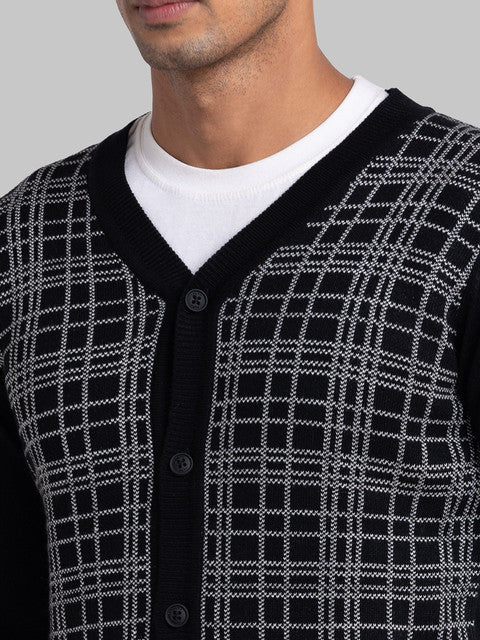 Parx Men Black Jacquard Sweater