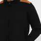 Parx Men Black Solid High Crew Neck Collar Sweatshirt