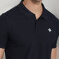 Parx Men Blue Regular Fit Solid Polo Neck Collar T-shirt