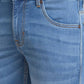 Men Blue Tapered Fit Warp Chambray Cotton Blend Jeans