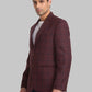 Men Maroon Regular Fit Checks Polyester Blend Jackets