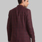 Men Maroon Regular Fit Checks Polyester Blend Jackets