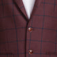 Men Maroon Regular Fit Checks Polyester Blend Jackets