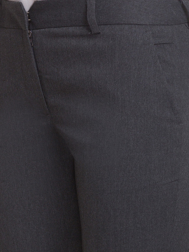 Park Avenue Grey Tapered Fit Polyester Blend Trouser