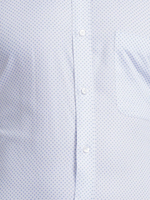 Raymond Blue Printed Slim Fit Cotton Formal Shirt