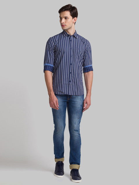 Parx Blue Casual Shirt