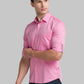 Men Red Slim Fit Solid Cotton Full Sleeve Shirts