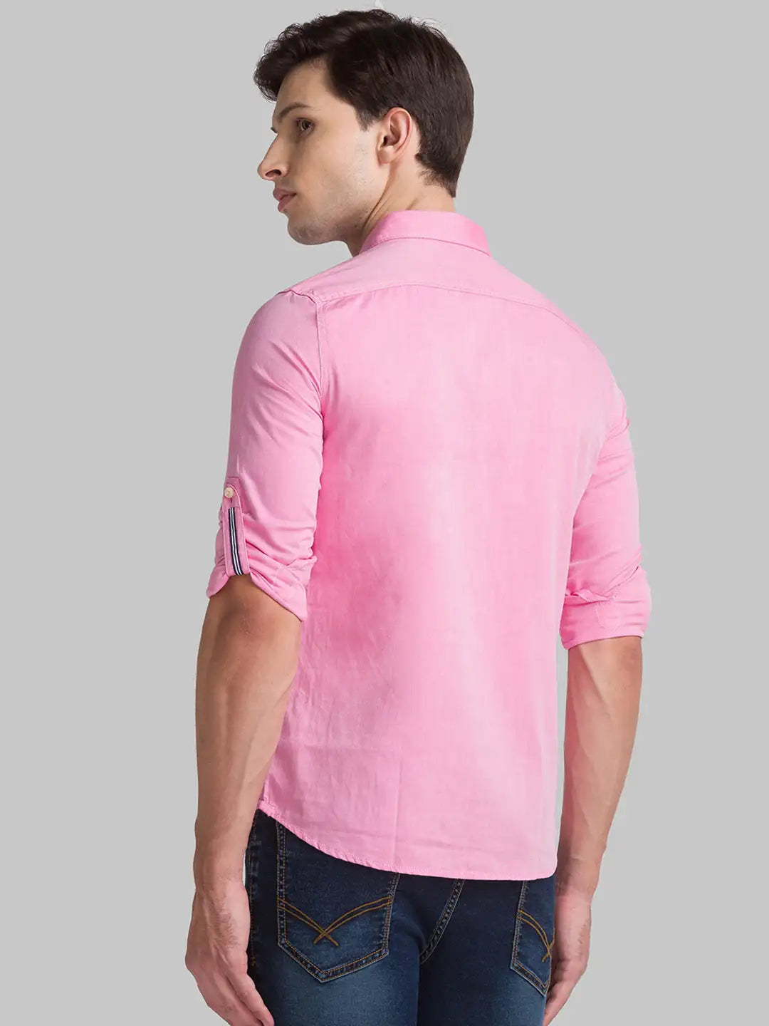 Men Red Slim Fit Solid Cotton Full Sleeve Shirts