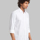 Men White Slim Fit Solid Cotton Full Sleeve Shirts